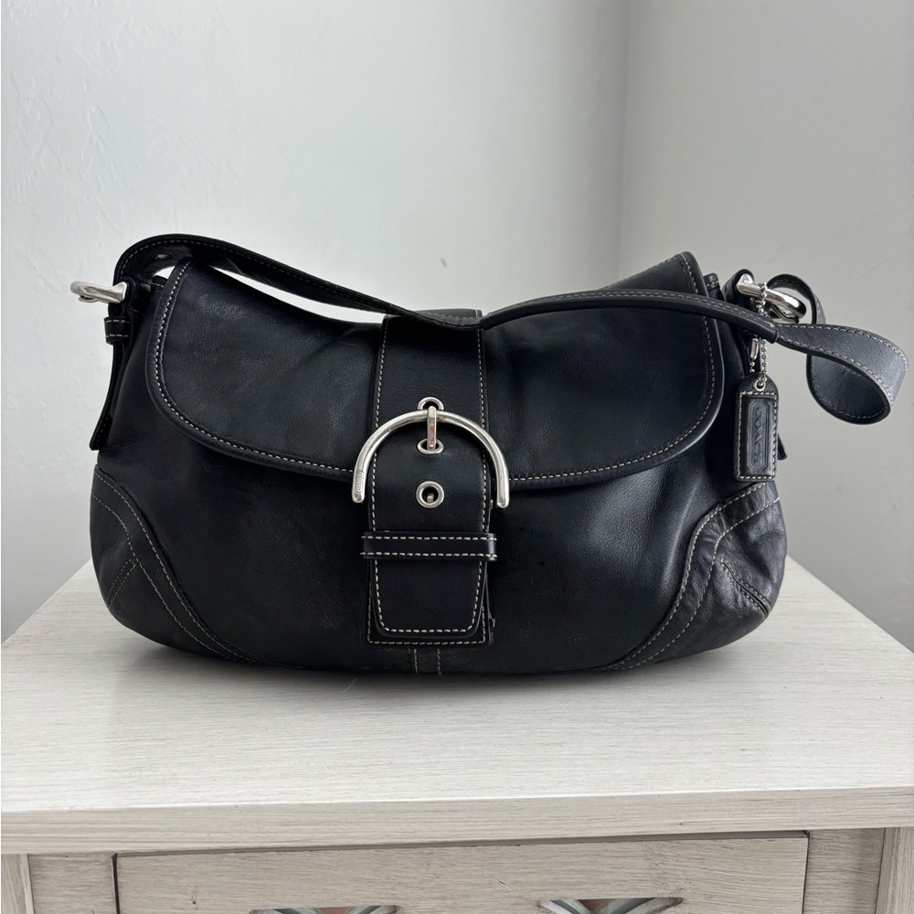 Coach SoHo y2k Black Leather Shoulder Bag